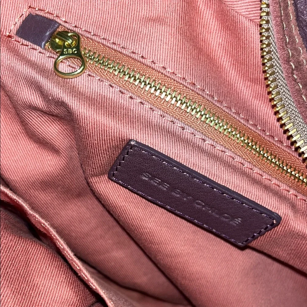 See By Chloe Brown Leather Shoulder Bag with Tan Accents - Picture 6 of 14